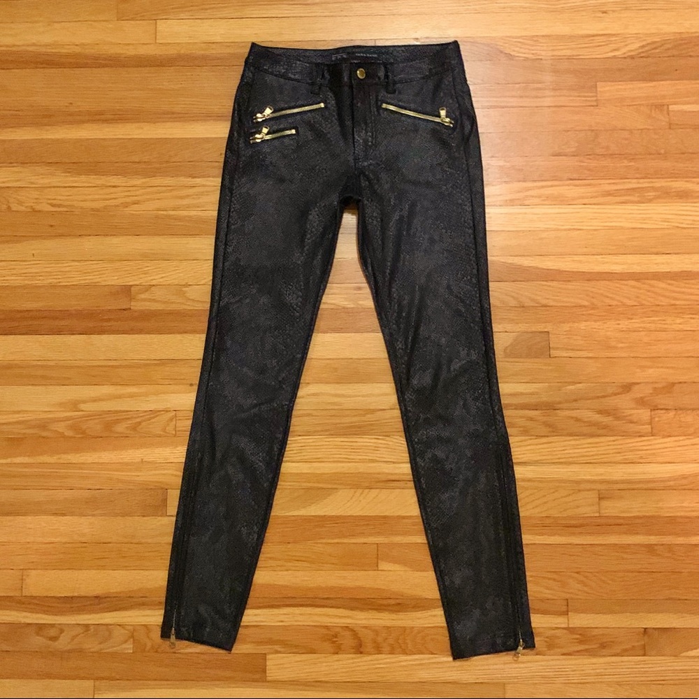 Zara Snakeskin Leather (Vegan) Pants